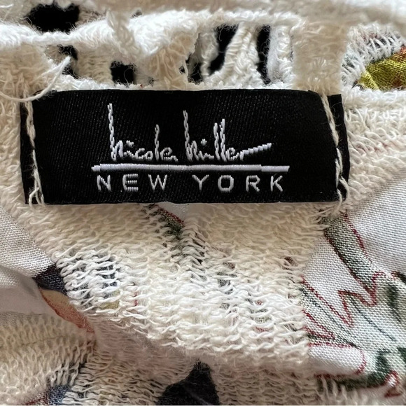 Nicole Miller floral embroidered woven open front kimono top 601 - Picture 10 of 10